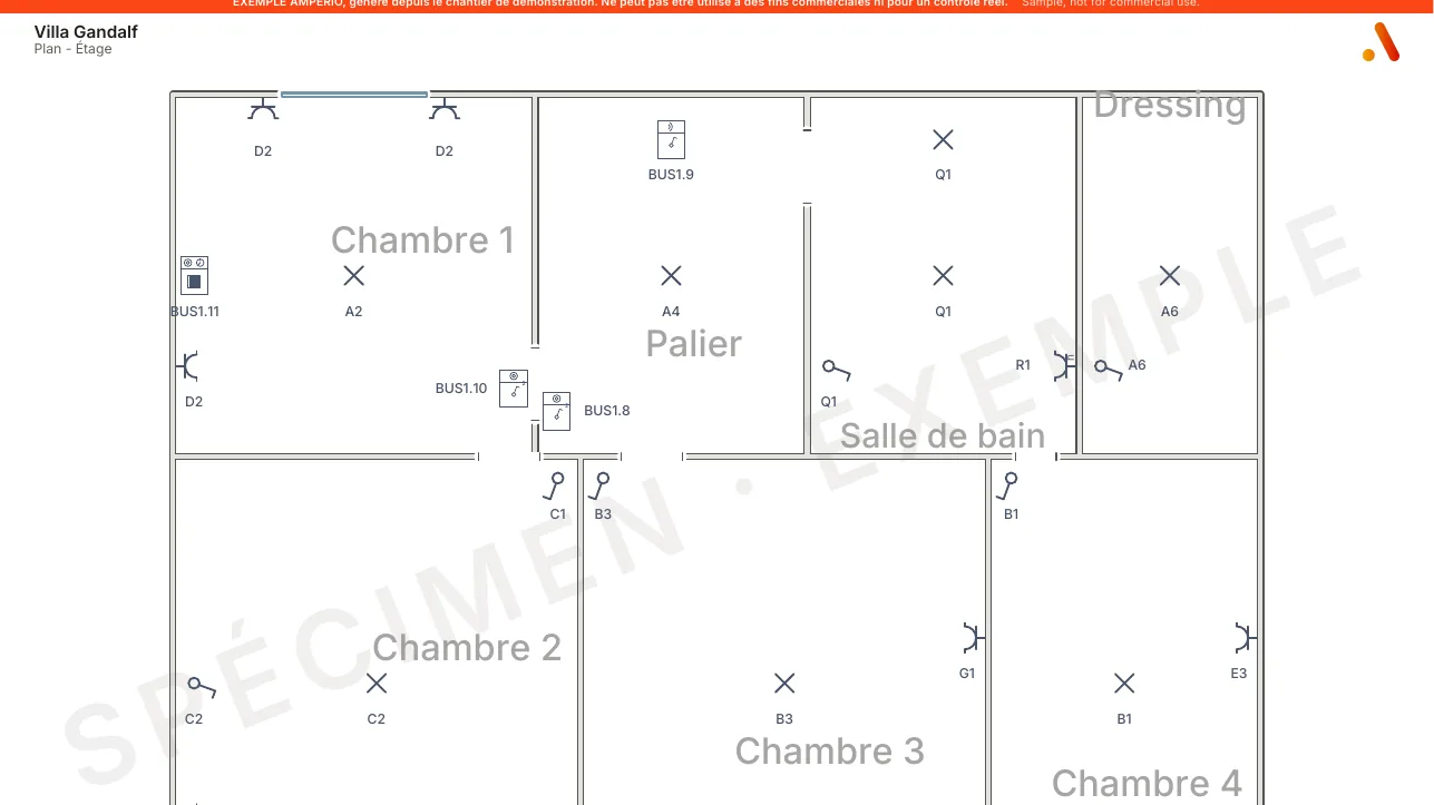 Page du dossier : plan de position de l'étage